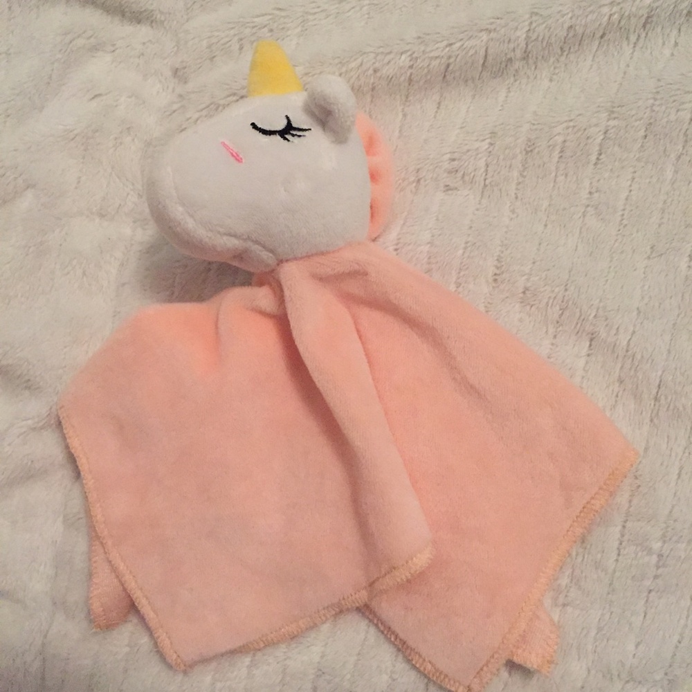 Pink Unicorn Mini Small Plush Security Blanket Lovey
